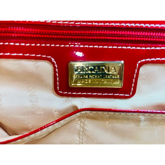 EUC Arcadia Teresa Large Top Handled Patent Leather Handbag-Valentine's Day Gift - Picture 8 of 17